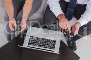 Overhead of colleagues using their mobile phone