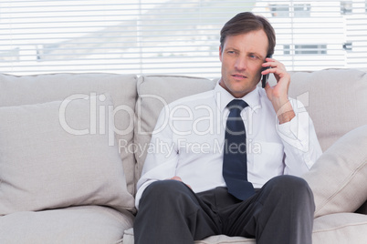 Businessman talking on phone