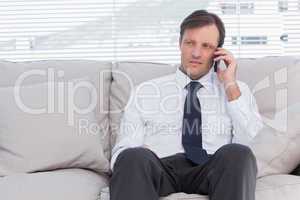 Businessman talking on phone