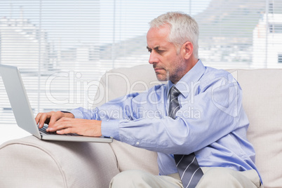 Businessman using his laptop