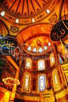 Interior of Hagia Sophia in Istanbul, Turkey