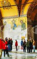 Interior of Hagia Sophia in Istanbul, Turkey