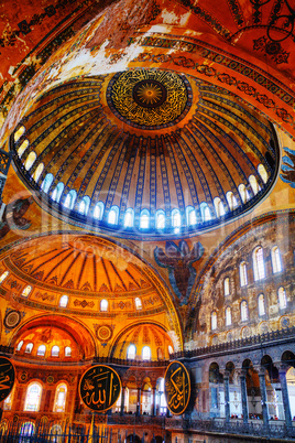 Interior of Hagia Sophia in Istanbul, Turkey