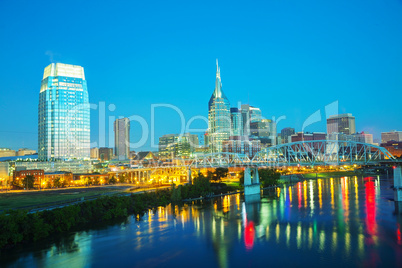 downtown nashville cityscape in the morning