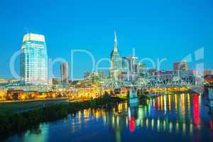 downtown nashville cityscape in the morning