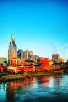 downtown nashville cityscape in the morning