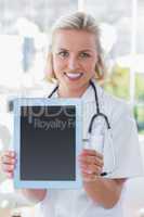 Nurse showing her digital tablet