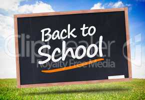 Back to school written on blackboard