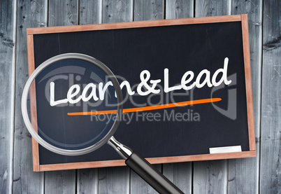 Learn and lead written on a blackboard