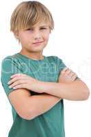 Blonde boy with arms crossed