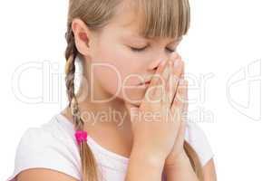 Young girl praying