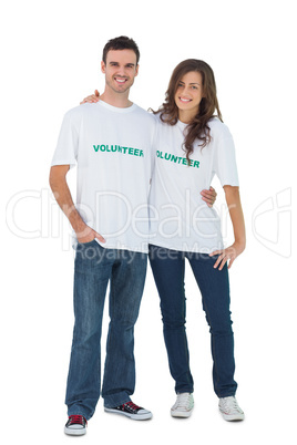 Two young people wearing volunteer tshirt