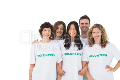 Smiling group of volunteers standing