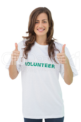 Happy volunteer giving thumbs up