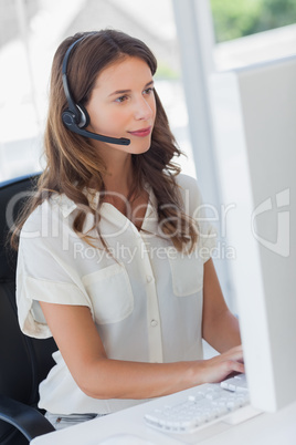 Businesswoman wearing a headset