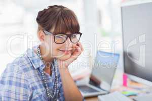 Designer working at her desk