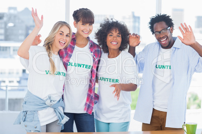 Group of volunteers standing together