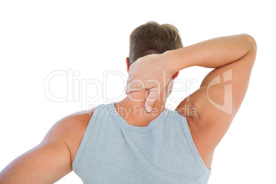 Man having a neck ache Man having a neck ache