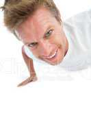 Man doing exercise push ups