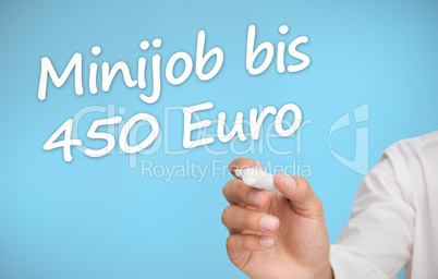 Businessman writing with a marker minijob bis 450 euro