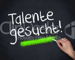 Man writing talente gesucht