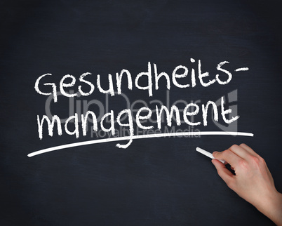 Hand writing german words gesundheits management