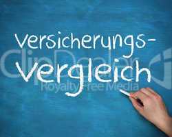 Hand writing german words versicherungs and vergleich
