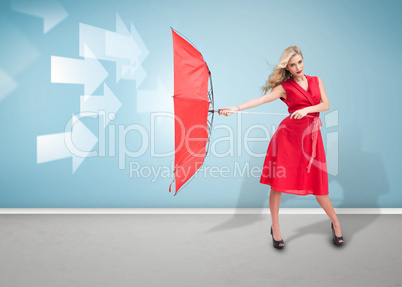Glamour woman holding an umbrella