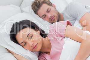 Portrait of a beautiful couple sleeping