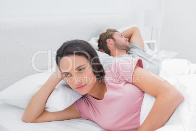 Woman annoyed that her partner is sleeping