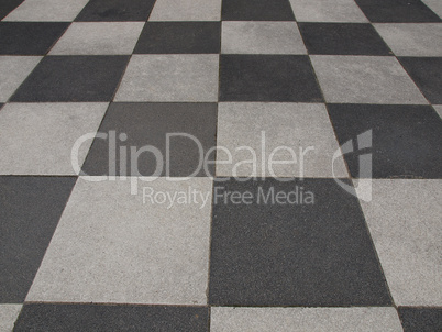 Checkered floor tiles