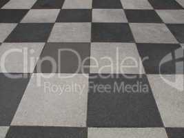 Checkered floor tiles