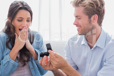 Man asking partner to marry him