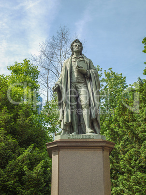 Schiller statue in Frankfurt