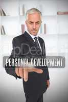 Businessman touching the term personal development