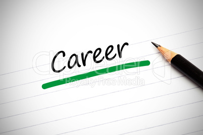 Career written on a notepad