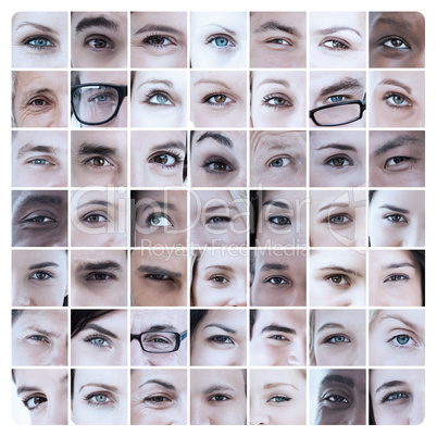 Collage of different eyes