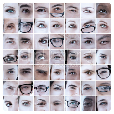 Collage of pictures with eyes