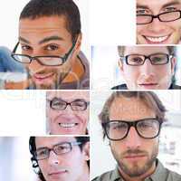 Collage of different pictures of attractive men