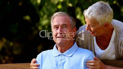 Old couple on a park bench