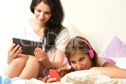 Friends listening music, reading in the afternoon