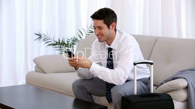 Businessman using his smartphone