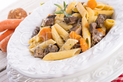 penne with goulash