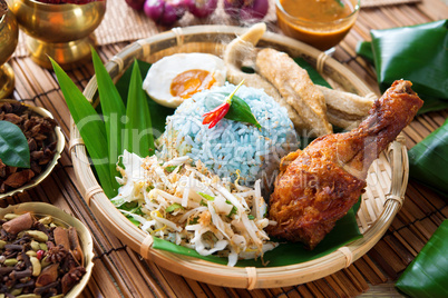 Nasi kerabu or nasi ulam