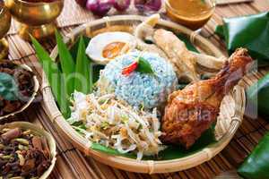 Nasi kerabu or nasi ulam