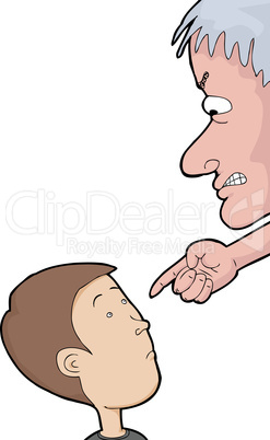 Man Pointing at Child