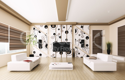 Modern living room interior 3d