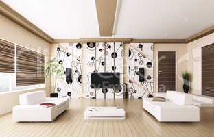 Modern living room interior 3d