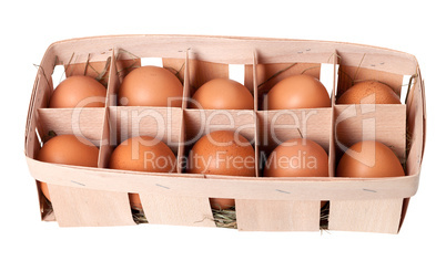 brown eggs in eco box