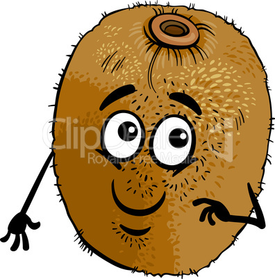 funny kiwi fruit cartoon illustration
